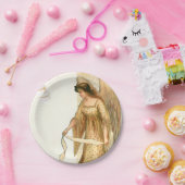 Kerstengel en siervoorwerpen papieren bordje (Feest)