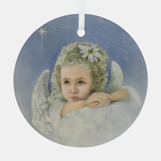 kerstengel glas ornament (Achterkant)