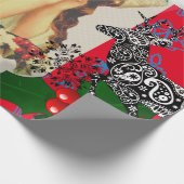 KERSTENGEL IN ROOD COLLAGE inpakpapier (Hoek)