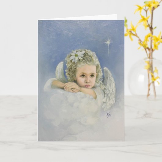 kerstengel kaart (Gele Bloem)