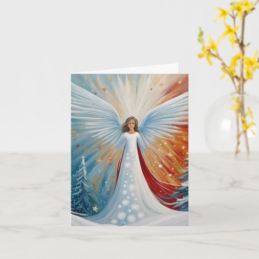 kerstengel kaart (Gele Bloem)