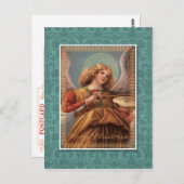 Kerstengel met een Violin Briefkaart (Voorkant / Achterkant)