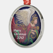 Kerstengel met Harp Round Ornament (Links)