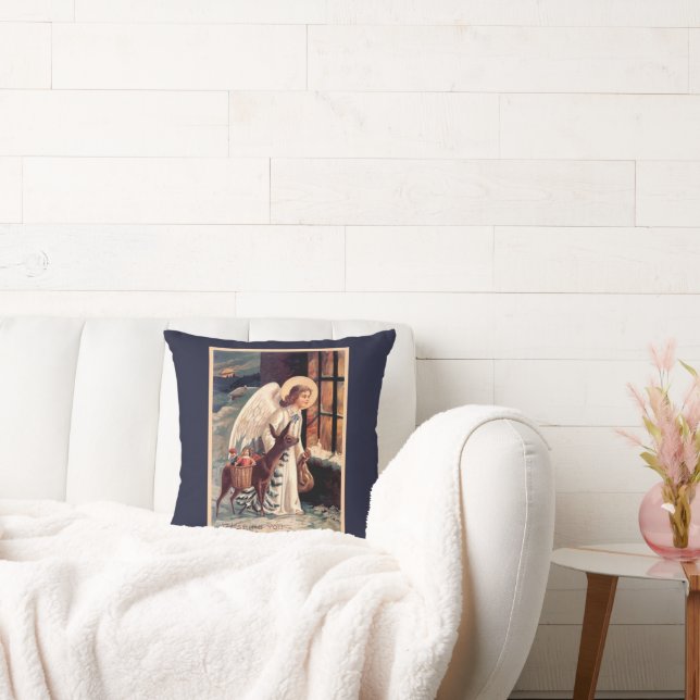 Kerstengel met hertenkussen kussen (Bank)