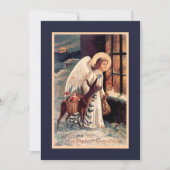 Kerstengel met hertenuitnodiging kaart (Voorkant)