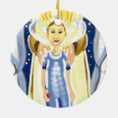 Kerstengel met Jezus Keramisch Ornament (Achterkant)