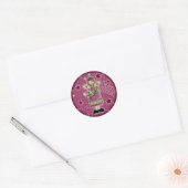 Kerstengel met kerstboom ronde sticker (Envelop)