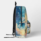 Kerstengel met lam in de wintervrede bedrukte rugzak (Links)