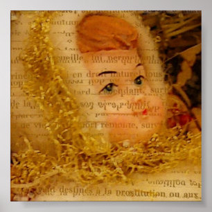 Kerstengel Met Textuur Poster