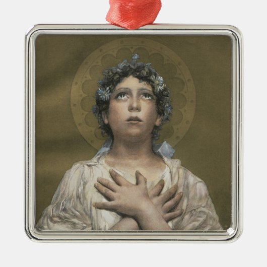 kerstengel metalen ornament (Voorkant)