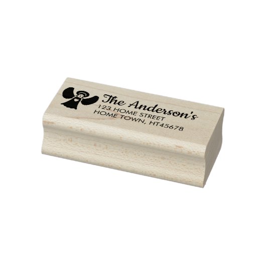 Kerstengel Naam Retouradres Rubberstempel (Stempel)