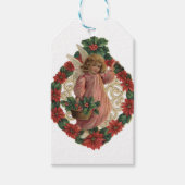 Kerstengel op de Wreath of Holly Cadeaulabel (Voorkant)