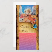 KERSTENGEL PARCHMENT saffier Monogram Feestdagenkaart (Voorkant / Achterkant)