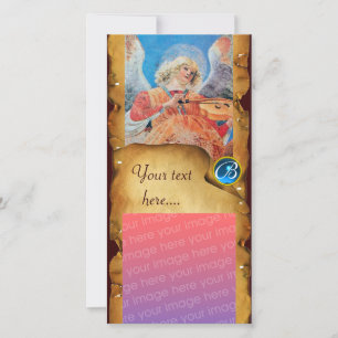 KERSTENGEL PARCHMENT saffier Monogram Feestdagenkaart