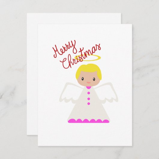 Kerstengel Plat Kerstkaart (Voorkant / Achterkant)