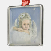 Kerstengel Plein Metalen Ornament (Links)