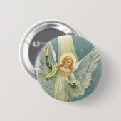 kerstengel ronde button 5,7 cm (Voorkant /achterkant)