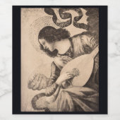 Kerstengel Sepia Wijnlabel Wijn Etiket (Enkel label)