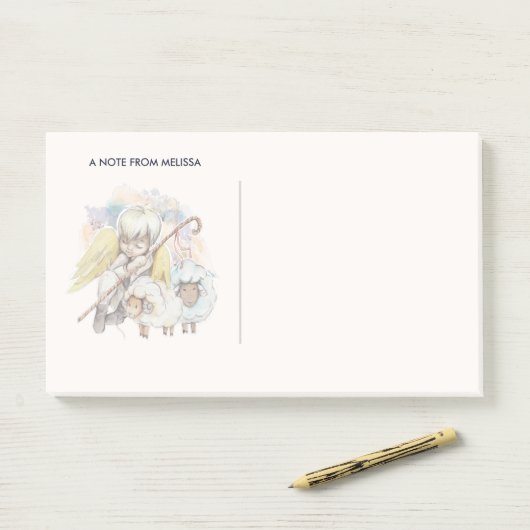 Kerstengel Shepherd met lammeren Post-it® Notes (Op bureau)