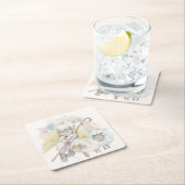 Kerstengel Shepherd met lammeren Vierkante Kartonnen Onderzetter (Insitu)