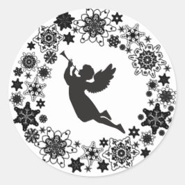 Kerstengel Silhouet Sticker