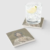 kerstengel stenen onderzetter (Zijkant)