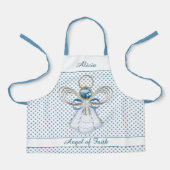 Kerstengel van het Geloof Gouden filigraan Blauwe  Schort (Voorkant)