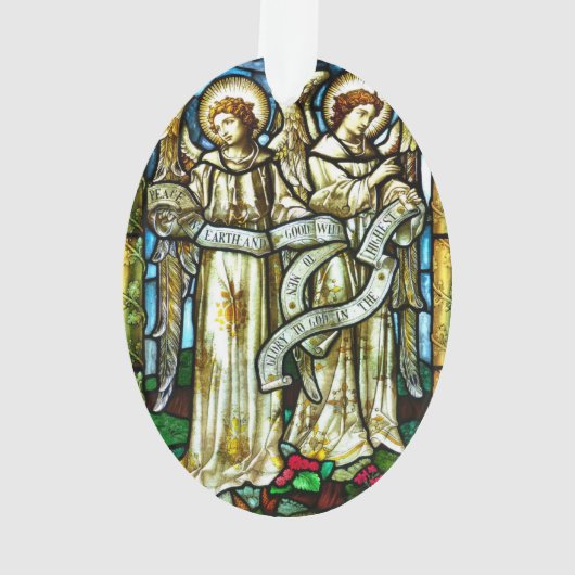 Kerstengel Vrede op Aarde Kerstbal Ornament (achterkant)