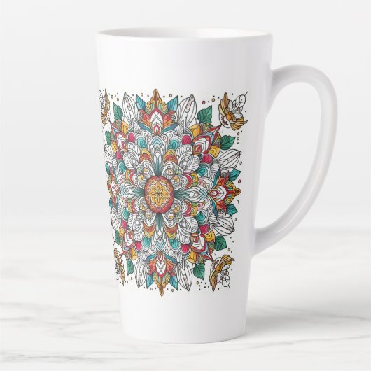Kerstengelen multikleur latte mok (Rechts)