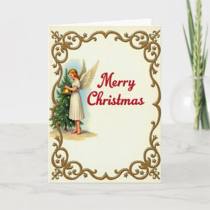 Kerstengelkaart uit het verleden kaart