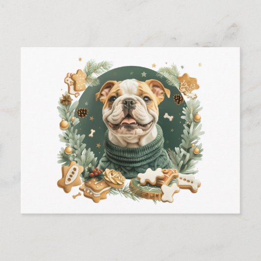 KerstEngelse Bulldog Feestdagenkaart (Voorkant)