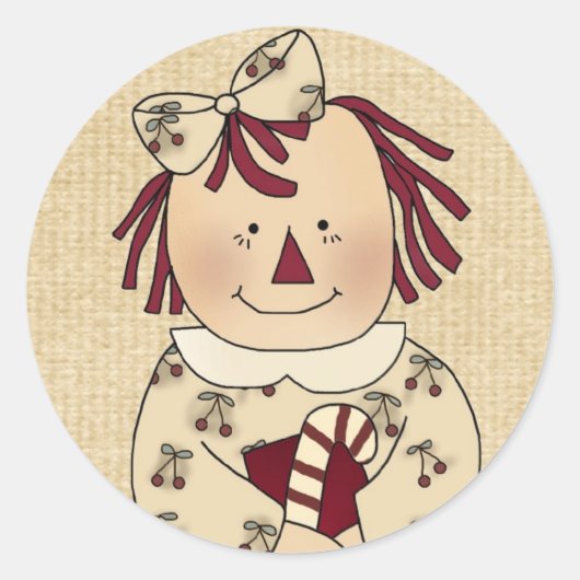 Kerstenvelop: Eenvoudige Joys Annie Ronde Sticker (Voorkant)