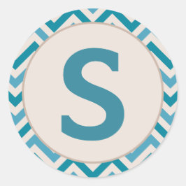 kerstenvelopstickers met monogram ronde sticker