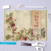 Kerstephemera Roos Vogelkooi Santa Decoupage Tissuepapier (Craft)