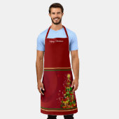 Kerstess Personaliseer Naam of Tekst rood Schort (Gedragen)
