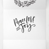 KerstEvergreen Boughs en Holly Berries Drieluik Wenskaart (Binnenkant midden)