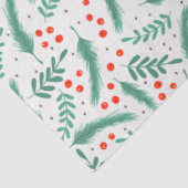 KerstEvergreen Boughs en Holly Berries Tissuepapier (Detail)