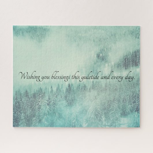 KerstEvergreen Forest Winter Solstice Legpuzzel (Horizontaal)