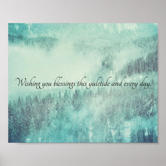 KerstEvergreen Forest Winter Solstice Poster (Voorkant)