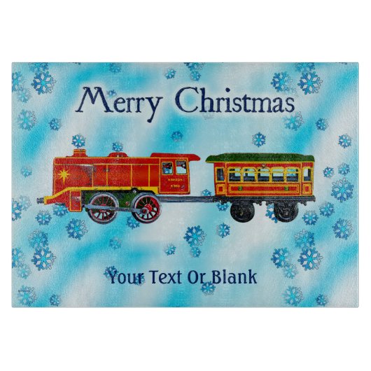 Kerstexpress - Prettig Kerstfeest Snijplank (Voorkant)