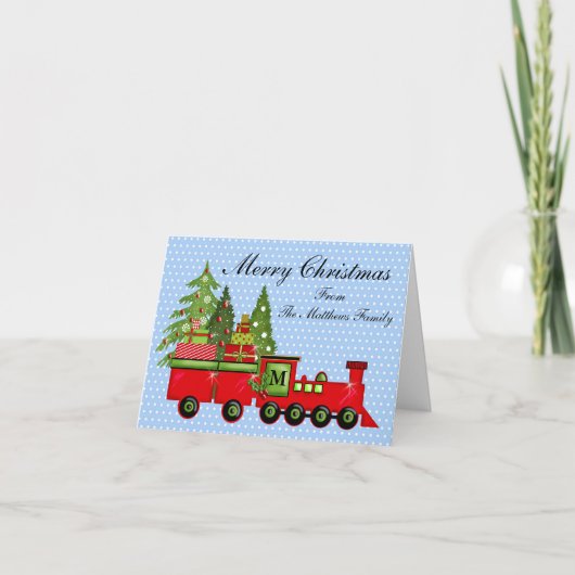 KerstExpress-reiskaart Feestdagen Kaart (Voorkant)