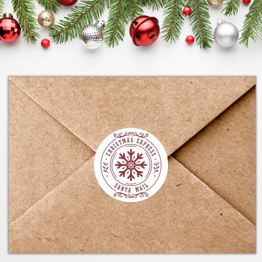 KerstExpress Santa Mail voor kinderen Ronde Sticker