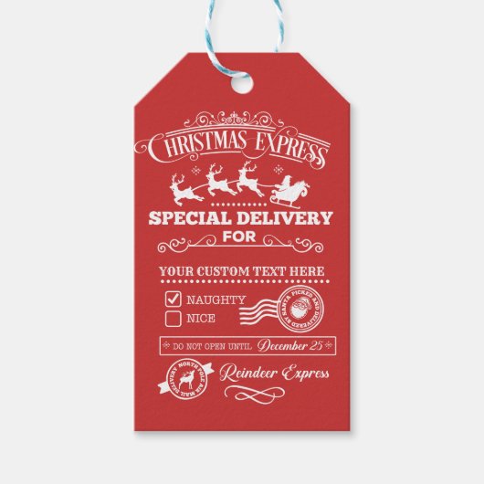 Kerstexpress Speciale Levering STOUT BRAAF Cadeaulabel (Voorkant)