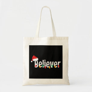 KerstFaith Believer   Santa Claus Xmas lampjes Tote Bag