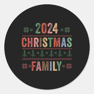 Kerstfamilie 2024 Matching Familie Groep Xmas H Ronde Sticker