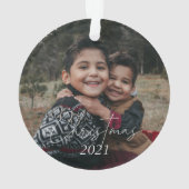 Kerstfamilie Foto 2021 Ornament (achterkant)