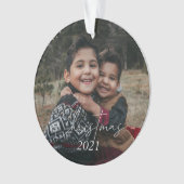 Kerstfamilie Foto 2021 Ornament (voorkant)