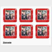 Kerstfamilie Foto cadeaulabel stickers (Vel)