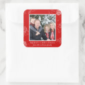 Kerstfamilie Foto cadeaulabel stickers (Tas)