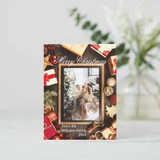 Kerstfamilie Foto-toetsenbord Lijst Briefkaart